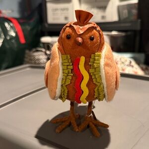 2025 Target Bird ExclusivFelt Hot Dog Costume Bird Figurine - Brown, Red, Yellow